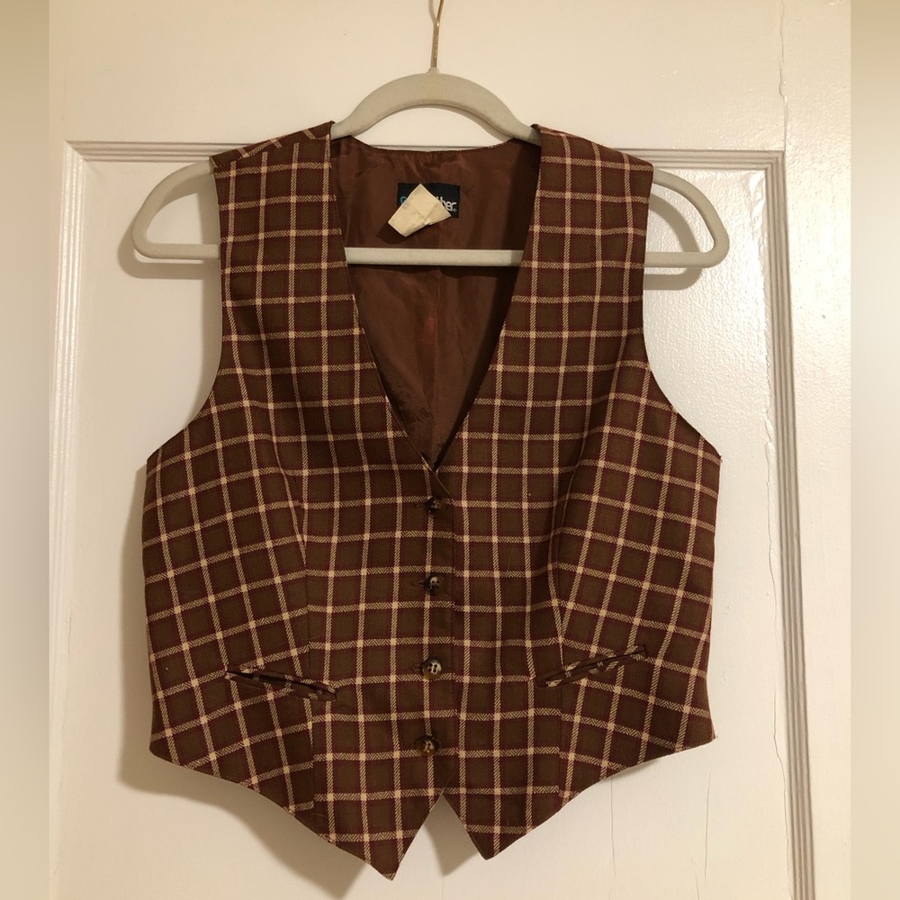 Vintage Panther Plaid Vest